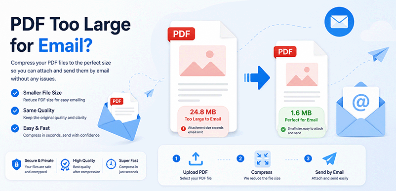 PDF too large for email? Compress PDF online free with DonePDF