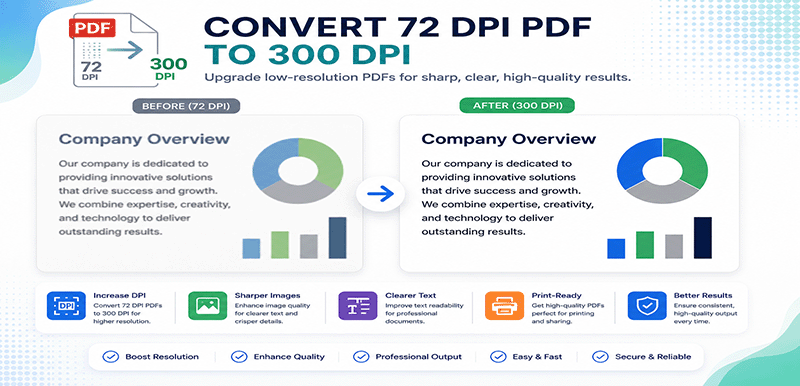 Převést PDF z 72 DPI na 300 DPI – AI zvětšení pro tisk s DonePDF