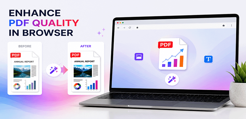 Enhance PDF in browser – sharpen text, remove noise, increase DPI online with DonePDF AI