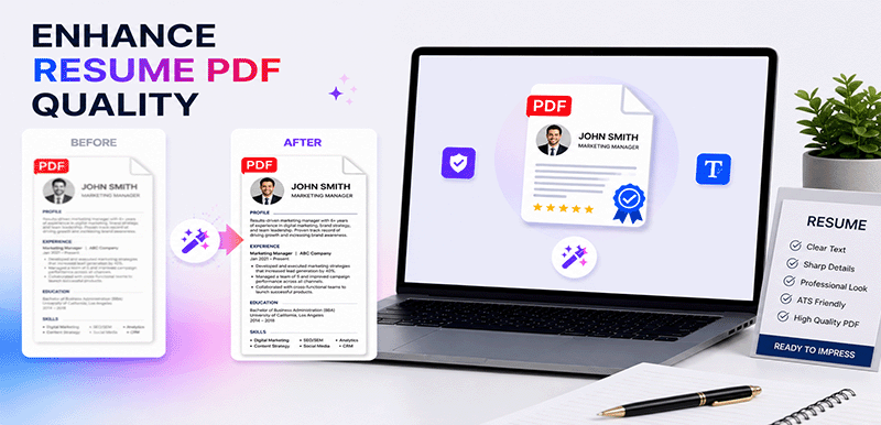 Mejorar la calidad del PDF del currículum – afinar texto, optimizar para ATS e impresión con DonePDF AI