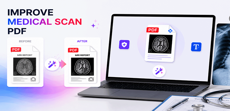 Zlepšete lékařský sken PDF – vylepšete rentgen, MRI, kontrast s DonePDF AI