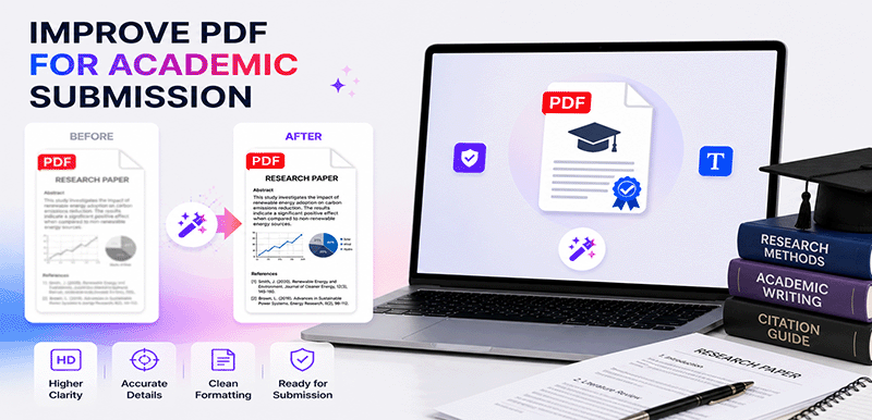 Improve PDF for academic submission – meet journal standards with DonePDF AI