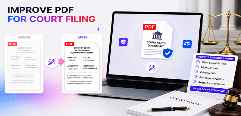 Vylepšit PDF pro soudní podání – vylepšit právní přílohy, zostřit důkazy s DonePDF AI