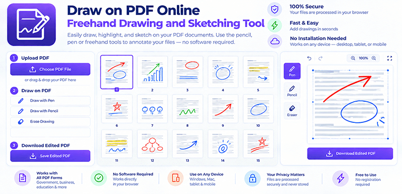 Draw on PDF Online Free – Freehand Drawing & Sketching Tool | DonePDF ...