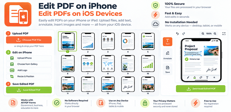 Edit PDF on iPhone Free – PDF Editor for iOS Devices (No App Needed ...