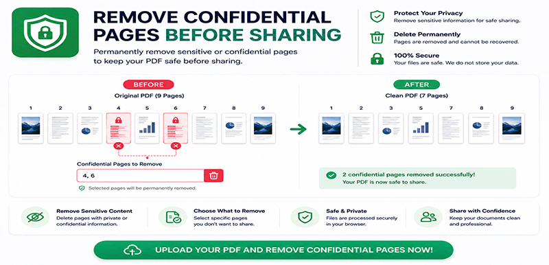 Remove confidential pages before sharing PDF - Protect sensitive information and privacy